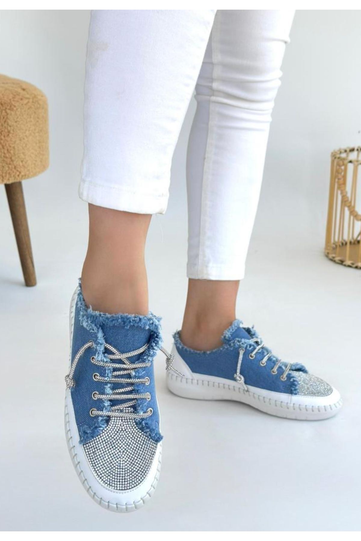 Enber Mavi Kot Bağcıklı Spor Ayakkabı
