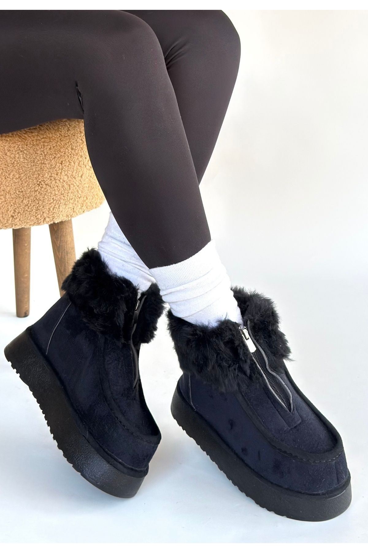 Zinya Siyah Süet Bot