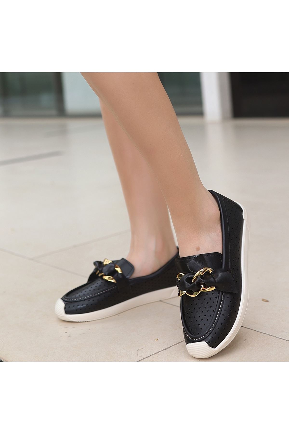 Riwan Siyah Cilt Babet Ayakkabı