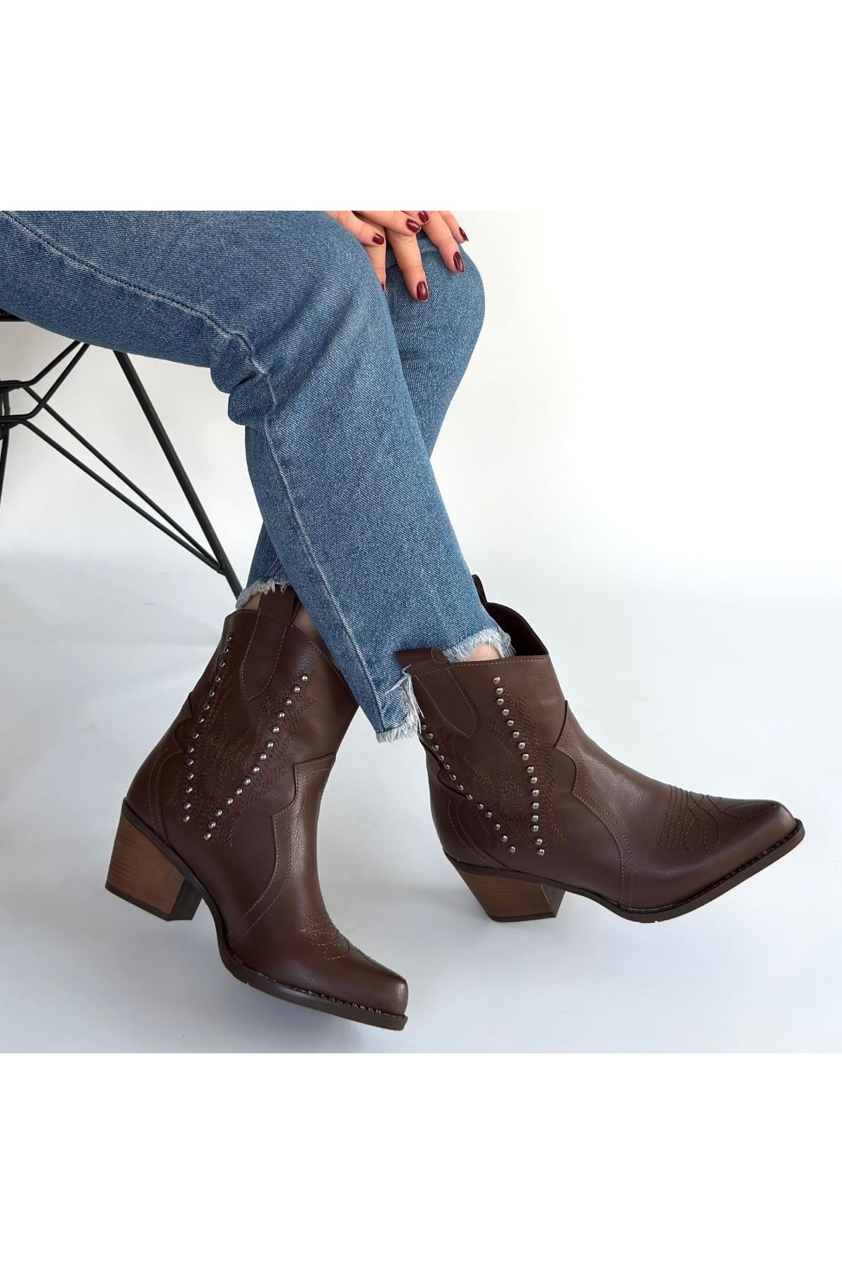 Matin Acı Kahve Cilt Topuklu Bot