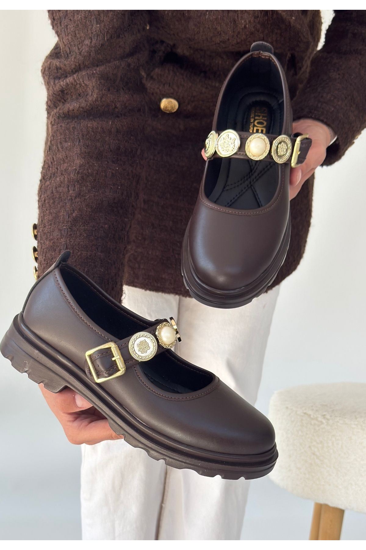 Okira Kahverengi Cilt Oxford Ayakkabı