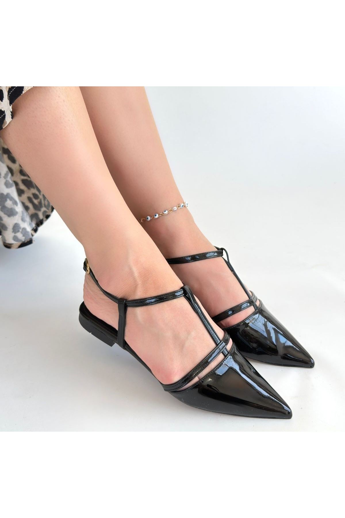 Canca Siyah Rugan Babet Ayakkabı