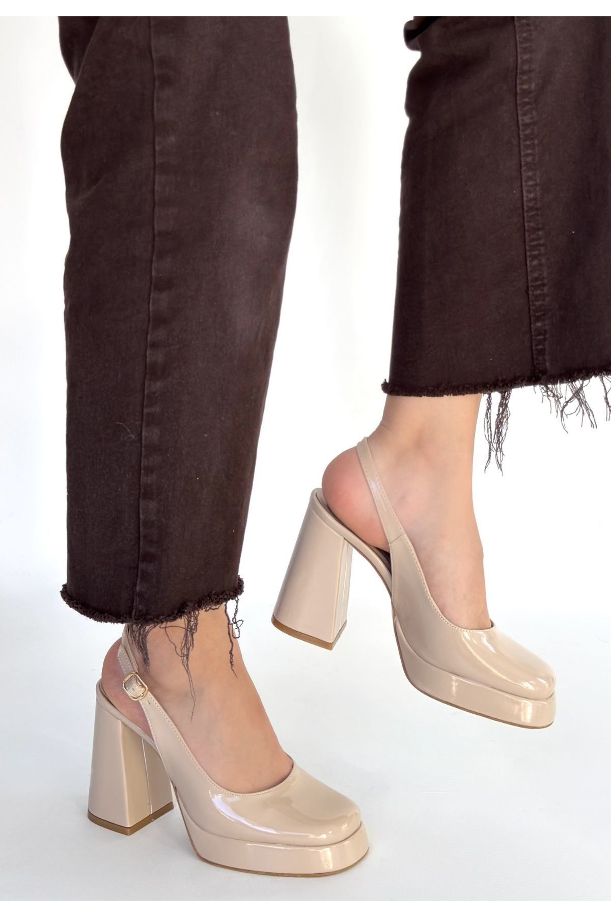 Zuda Bej Rugan Platform Topuk Ayakkabı