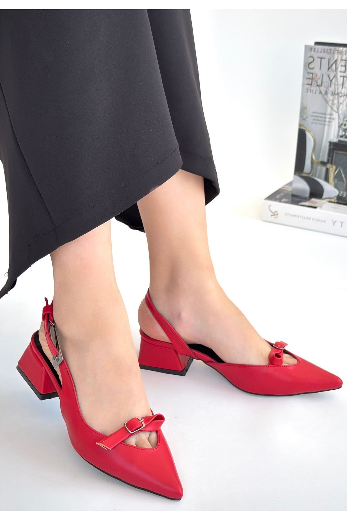 Rewat Kırmızı Cilt Topuklu Ayakkabı
