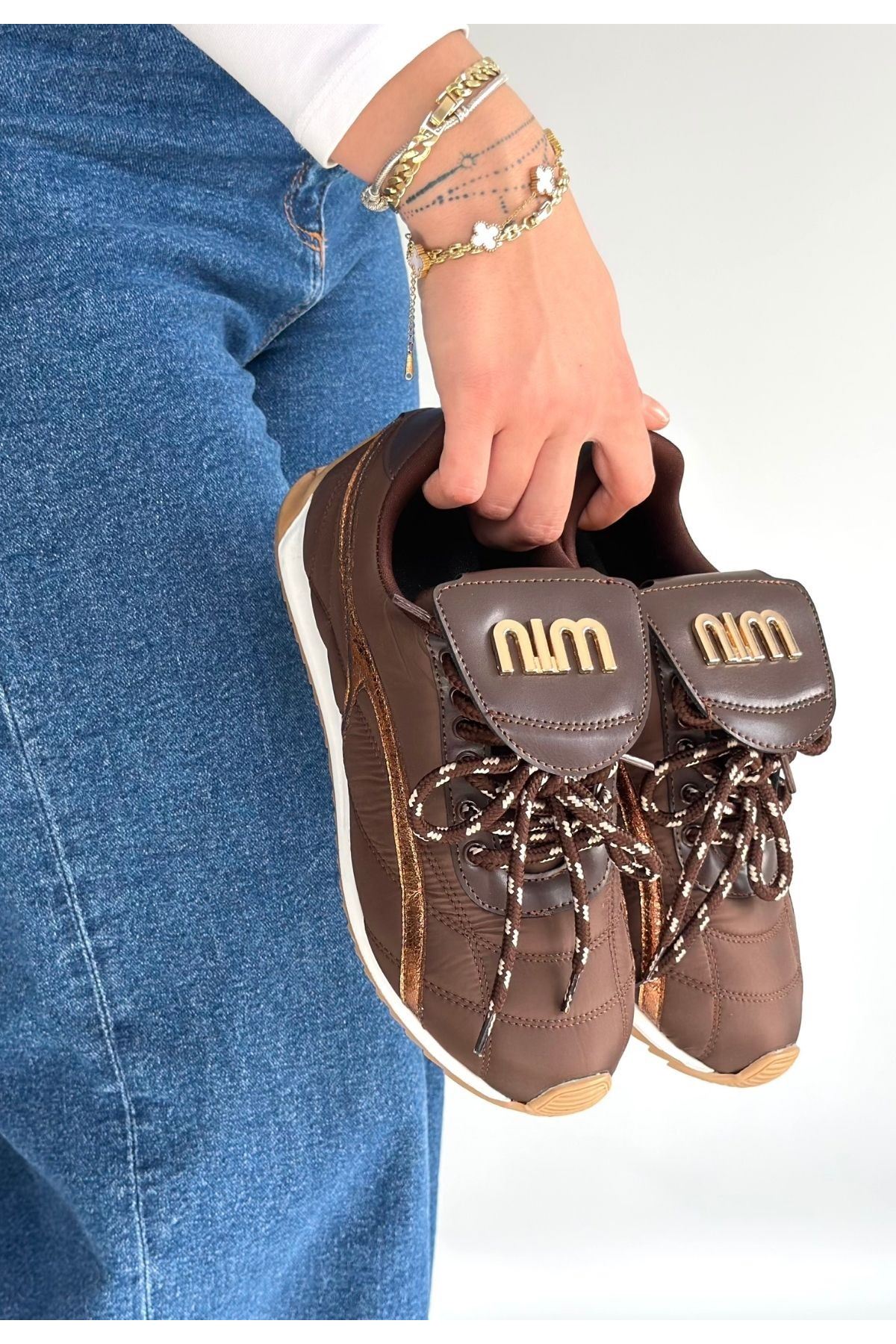 Dissa Kahverengi Cilt Bağcıklı Paraşüt Detaylı Spor Ayakkabı