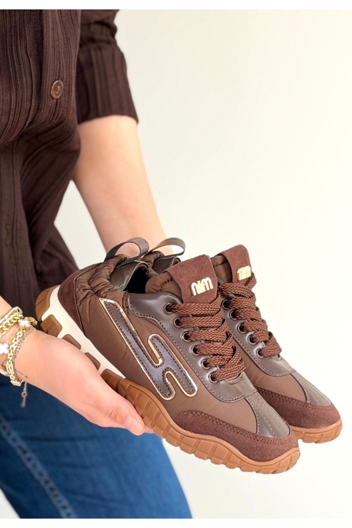 Huer Kahverengi Nubuk Bağcıklı Spor Ayakkabı