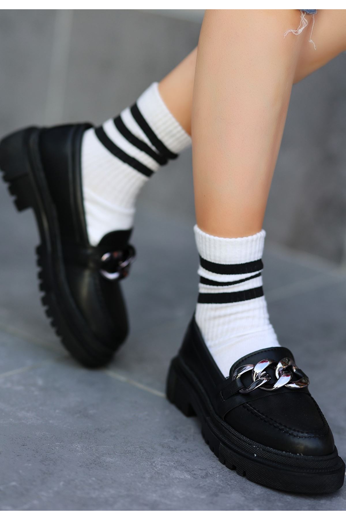 Biga Siyah Cilt  Ayakkabı