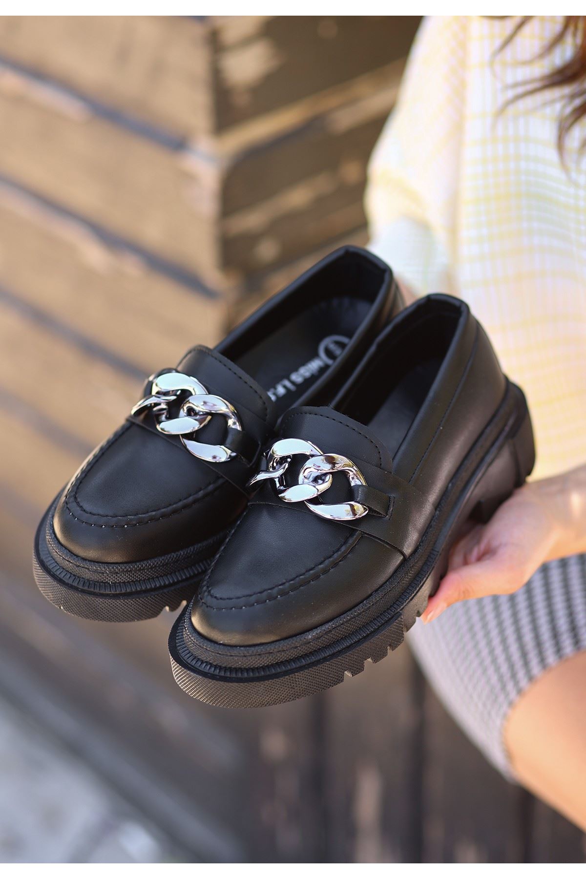 Biga Siyah Cilt  Ayakkabı