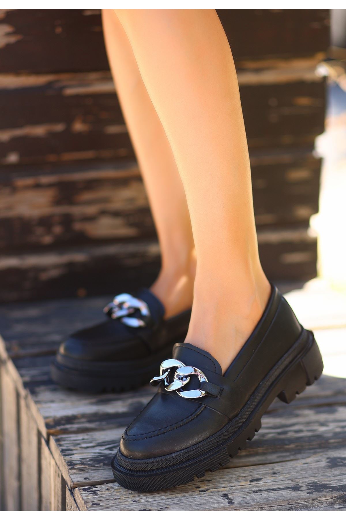 Biga Siyah Cilt  Ayakkabı