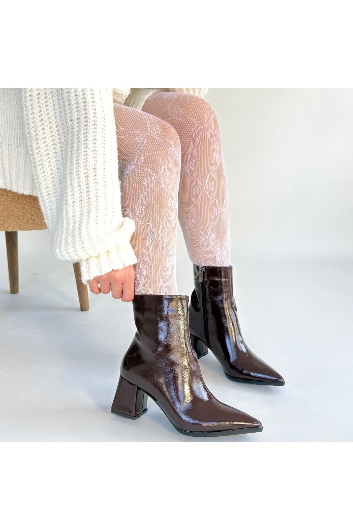 Mosy Bordo Rugan Topuklu Bot
