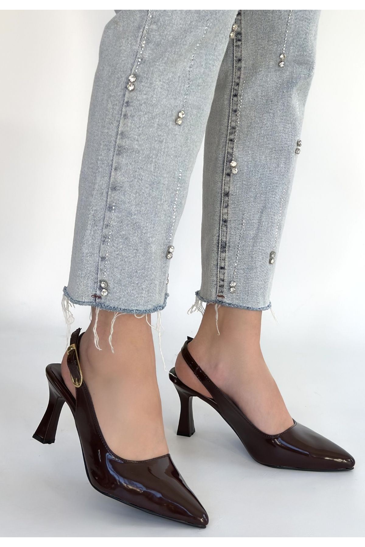 Hies Kahverengi Rugan Topuklu Ayakkabı