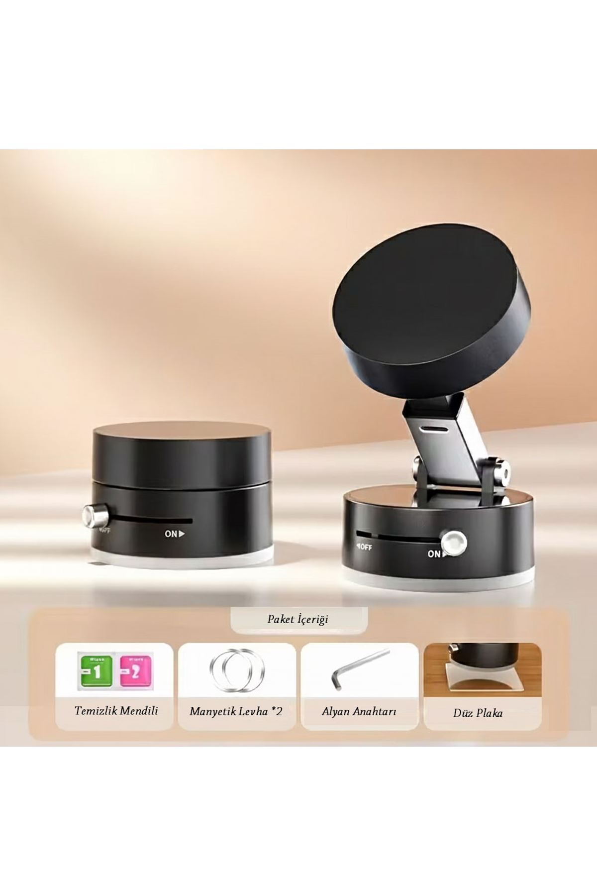 Mıknatıslı Katlanabilir Telefon Tutucu - Torpido ve Cam Uyumlu