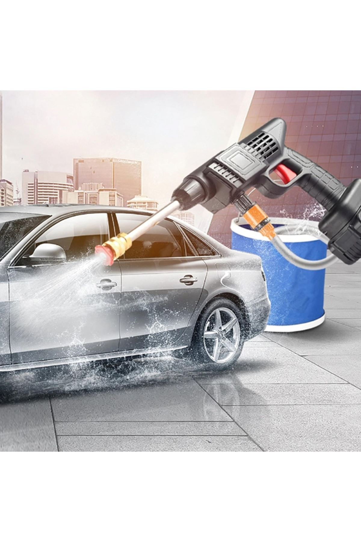 48V Şarjlı Çift Bataryalı Taşınabilir Basınçlı Yıkama Sulama Tabancası