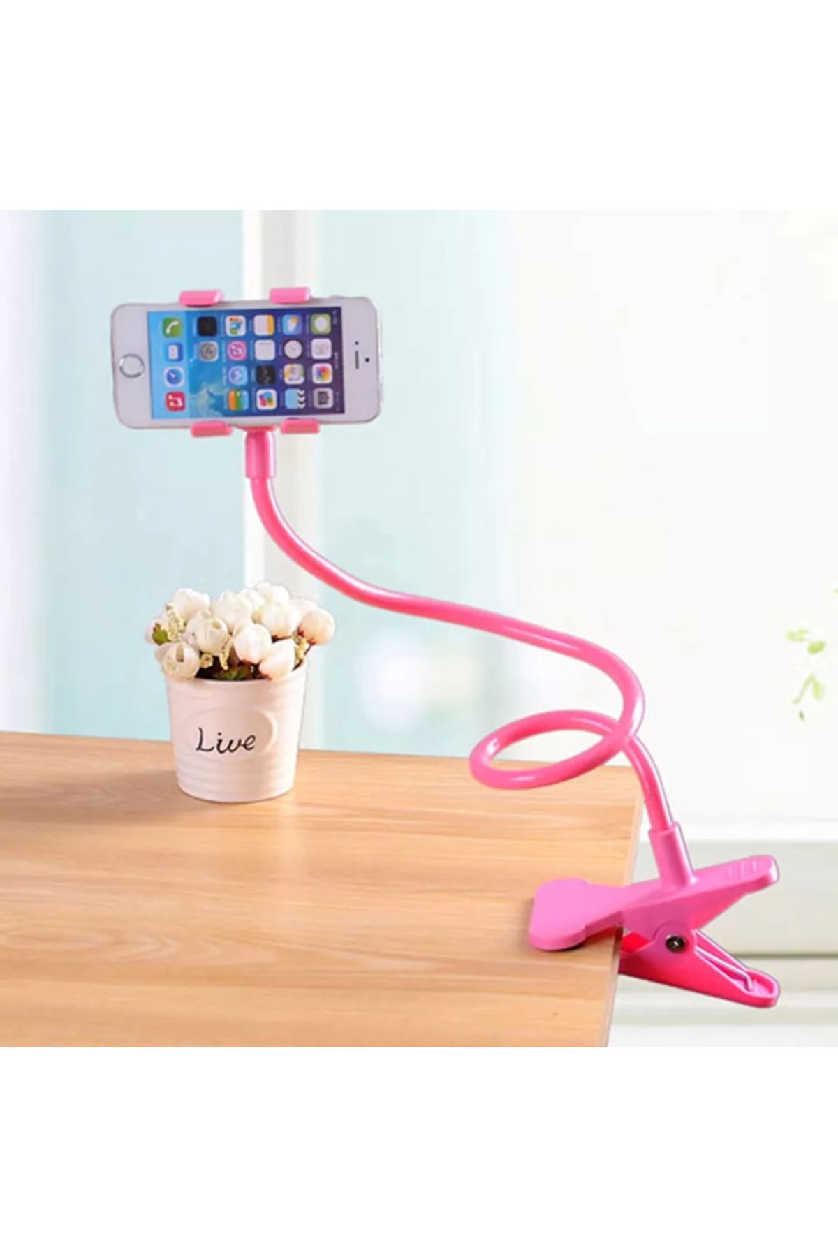 Pembe Renk Akrobat Telefon Tutucu Oynar Başlıklı