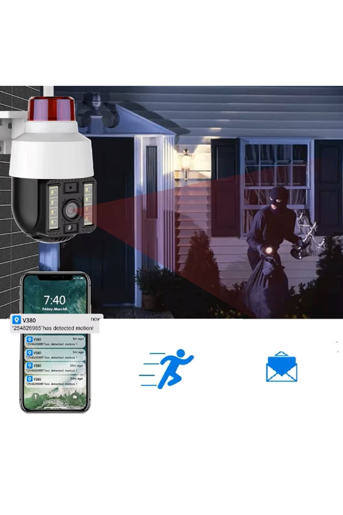 Alarmlı Dış Mekan Güvenlik Kamerası