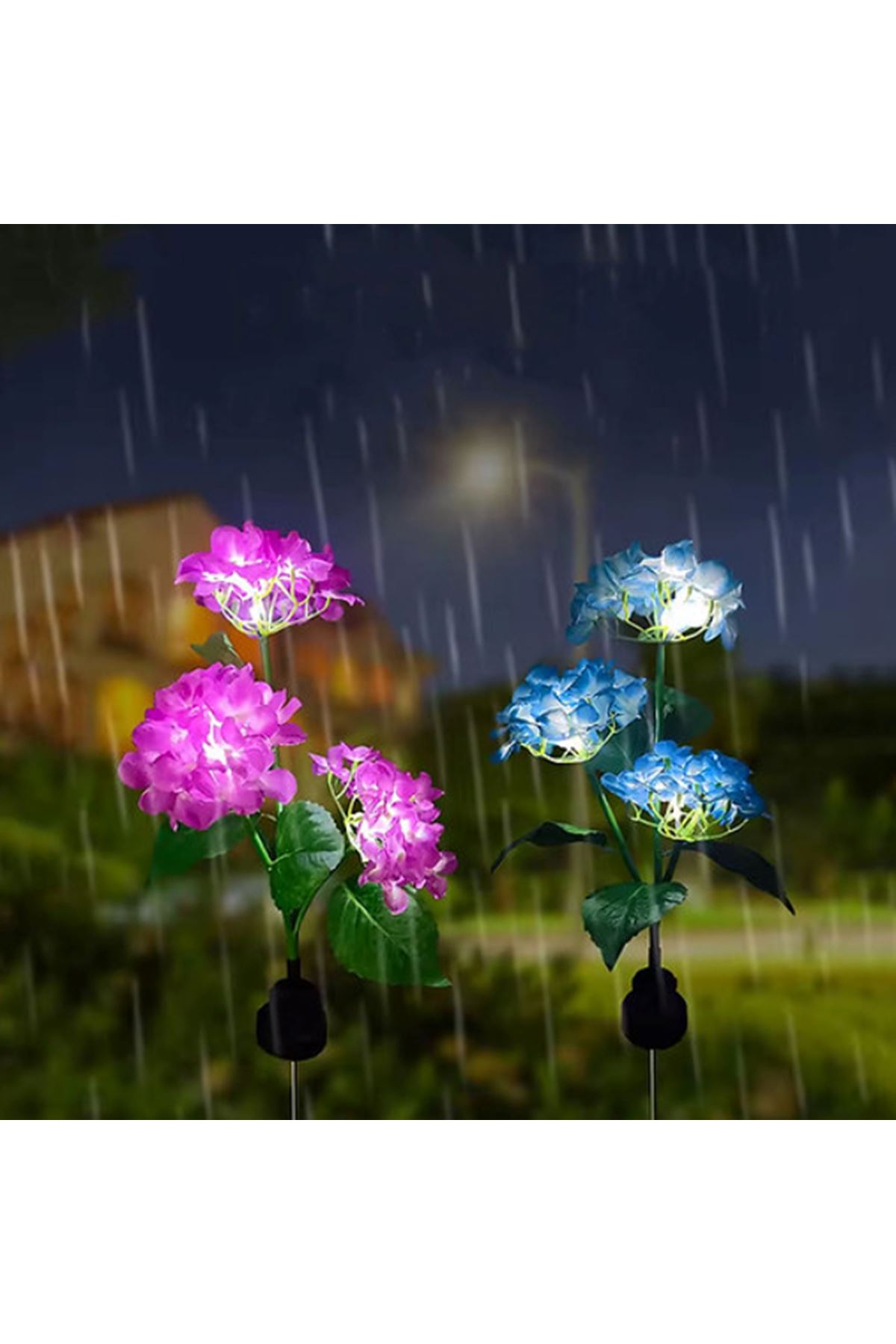 Güneş Enerjili Kazıklı Çiçek LED Lamba