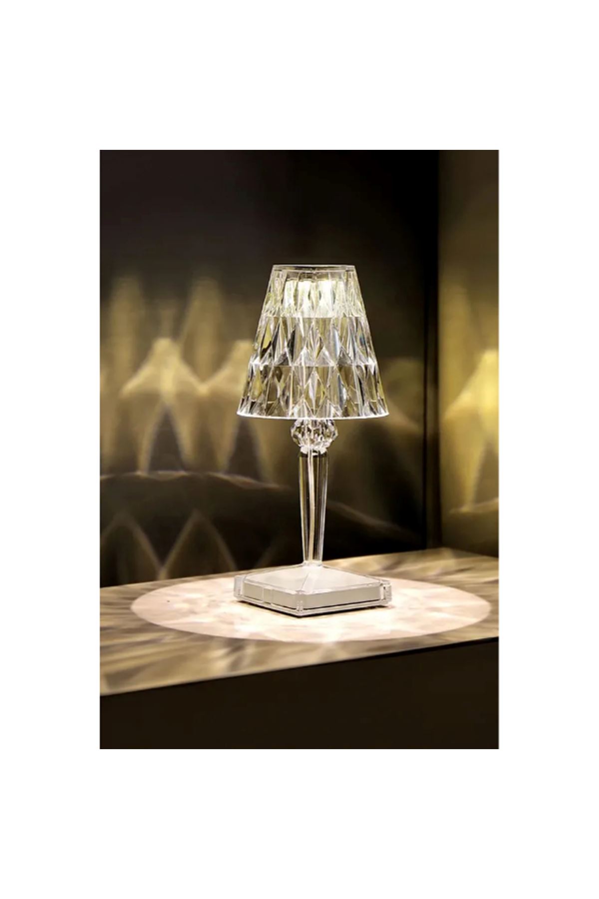 Kristal Abajur LED Kumandalı Ve Dokunmatik Masa Lambası