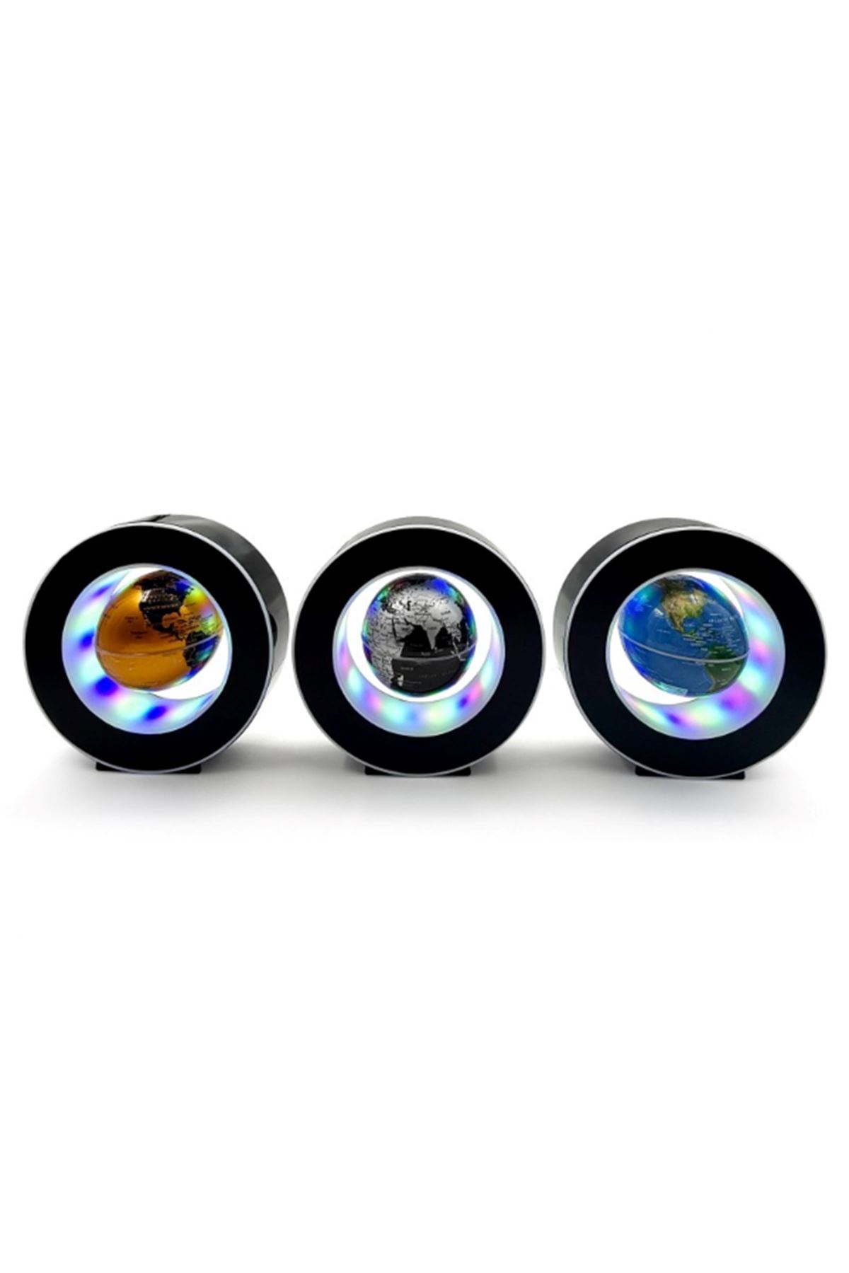 Manyetik Siyah Model Yuvarlak Ledli Dünya Küre