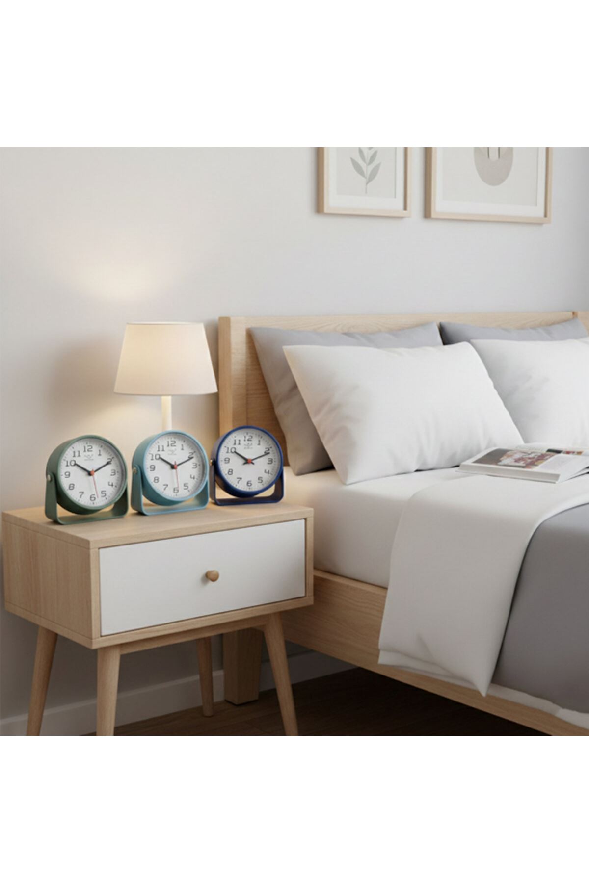 Renkli Yuvarlak Masa Çalar Saati