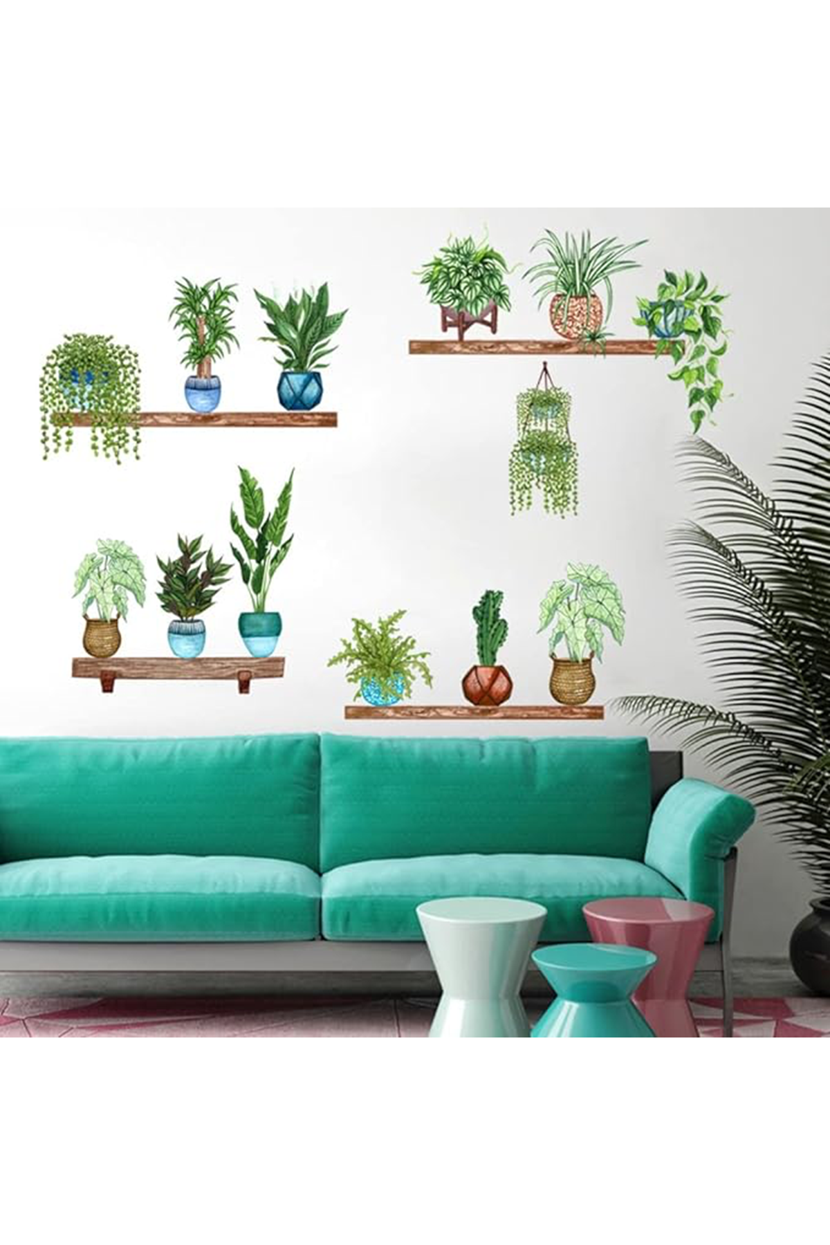 Tropikal Bitkiler Duvar Stickerı Model B