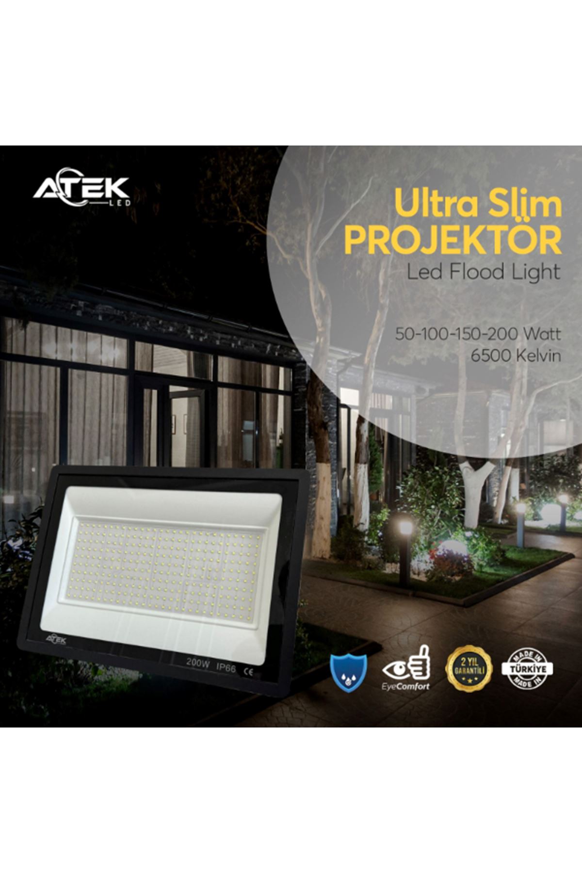 Ultra Slim Projektör Dış Mekan LED Işık