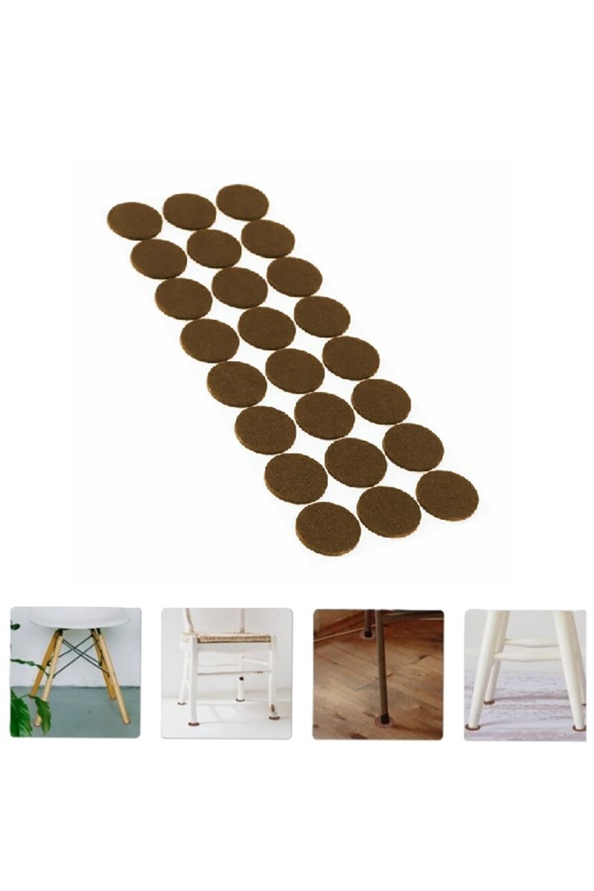 Yuvarlak Mobilya Koruyucu Keçe 24'lü Paket