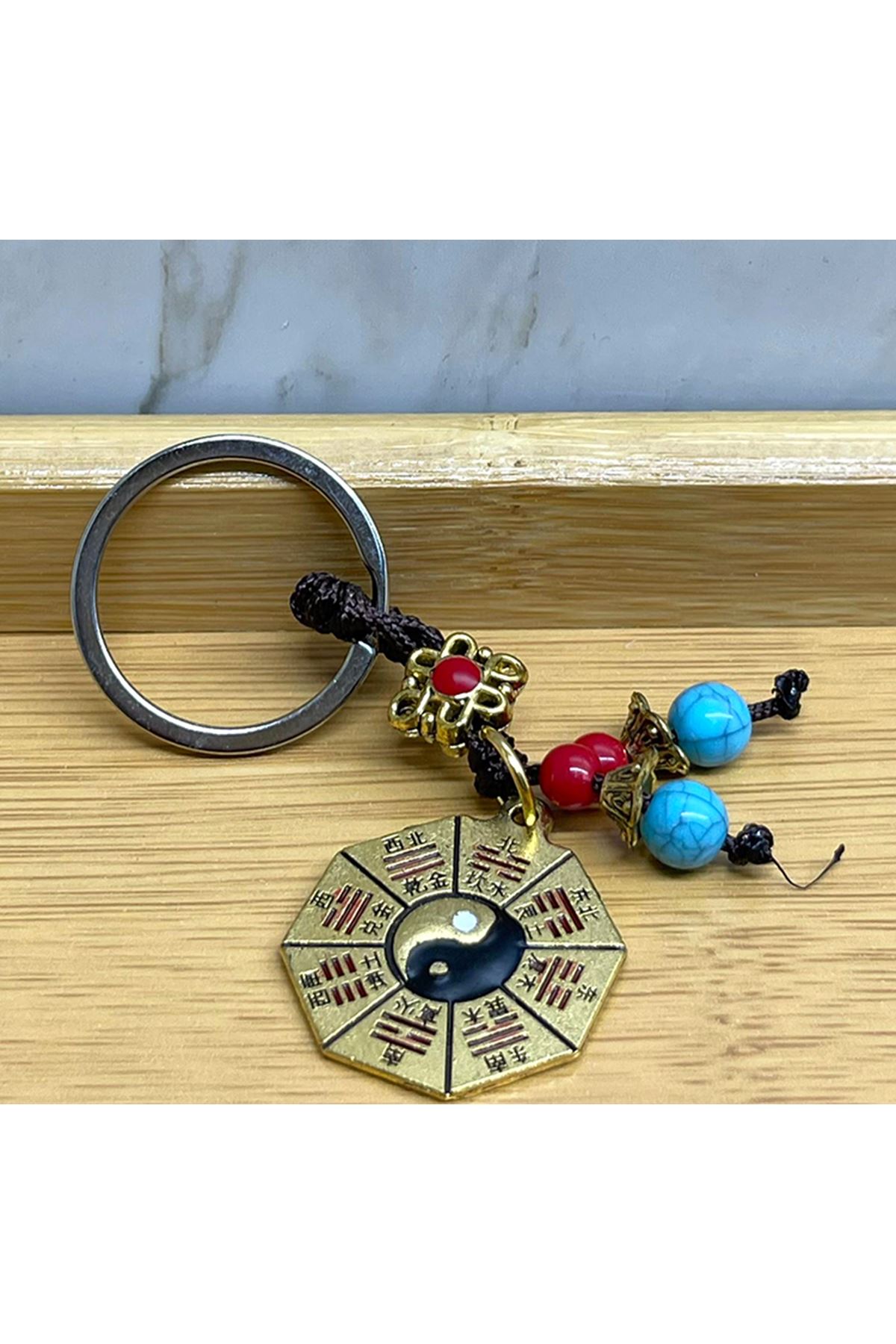 Metal Renkli Yin Yang Anahtarlık