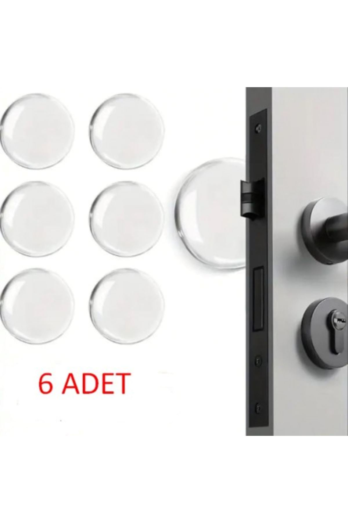 Şeffaf Silikon Mobilya ve Kapı Durdurucu Darbe Pedi 6'lı Set