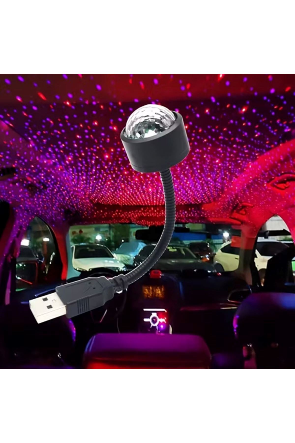 Sese Duyarlı USB Araç İçi Ambiyans Işığı