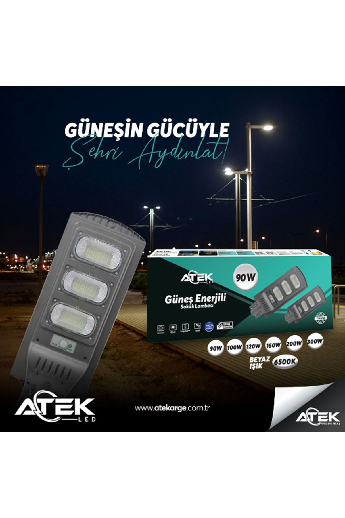 Güneş Enerjili Sokak Lambası 120 W