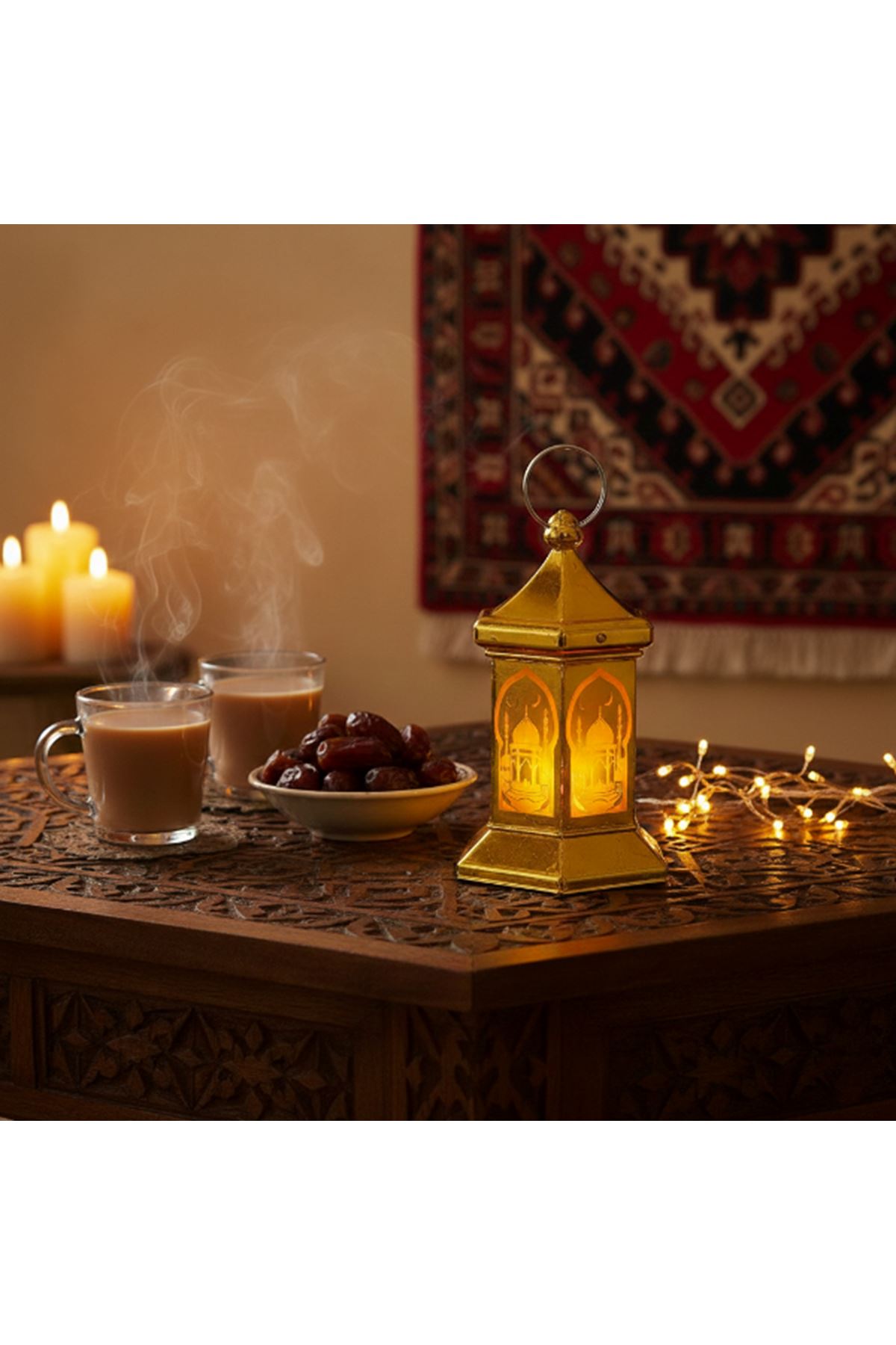 Ramazan Temalı Altıgen Kubbe LED Lamba
