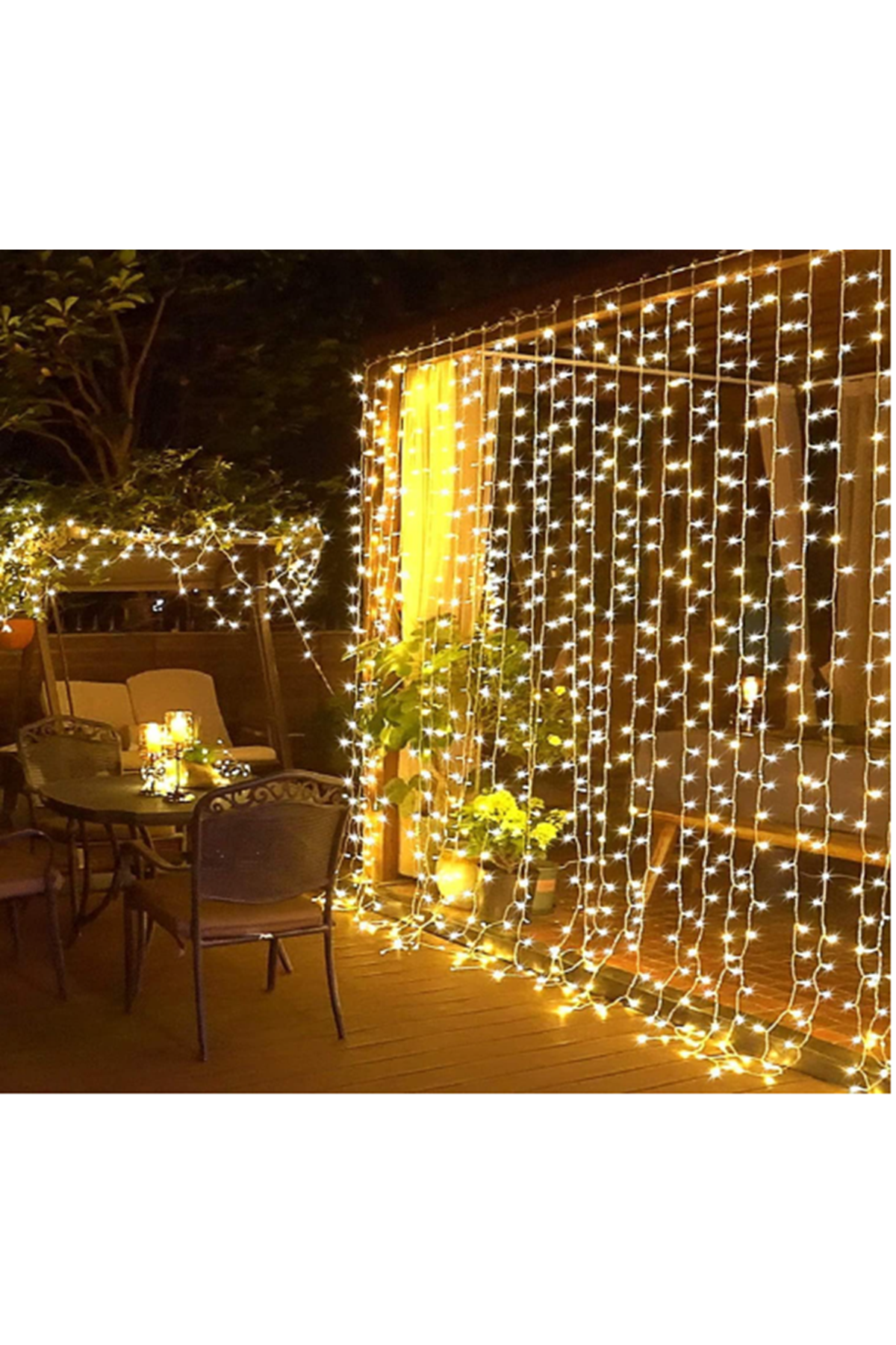 2x2 Metre Perde Led Sarı Işık