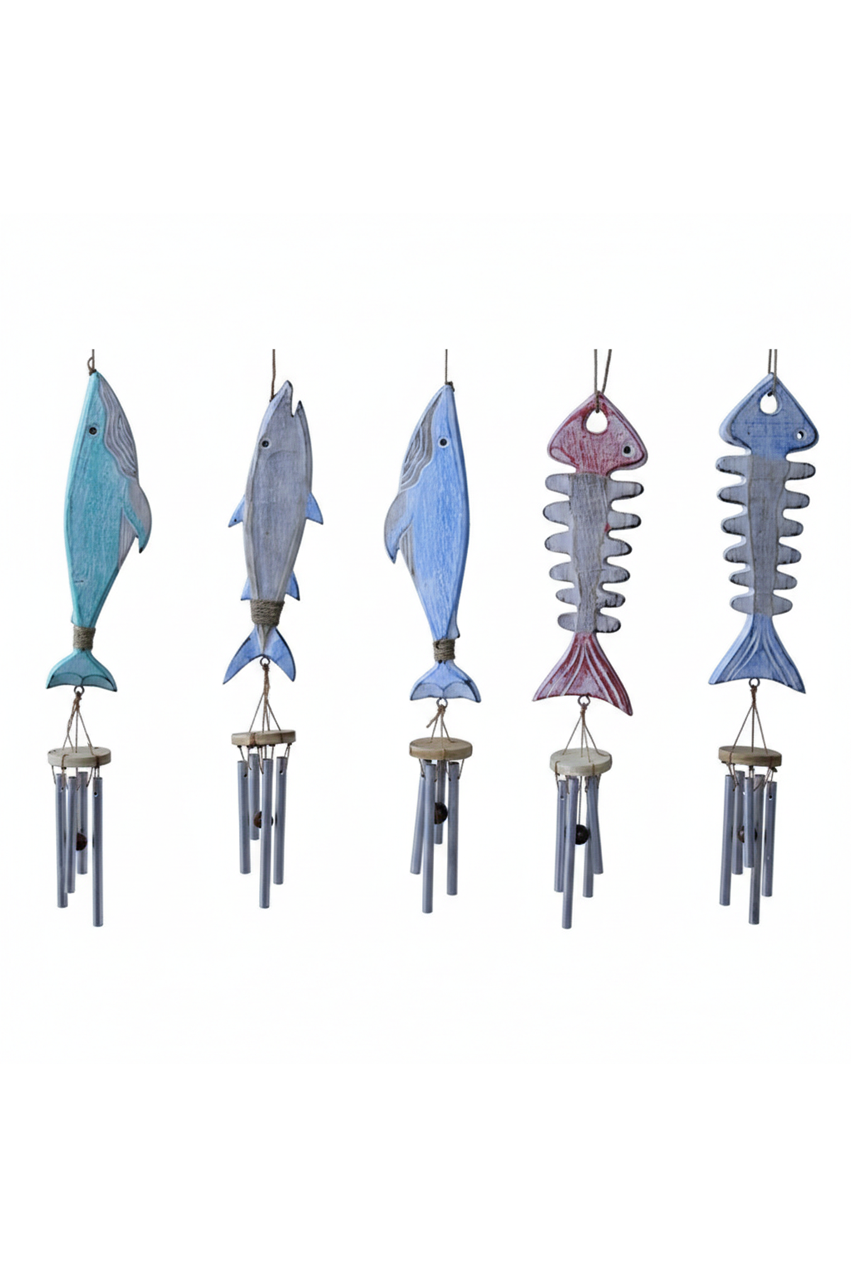 Ahşap Balıklı Metal Çan