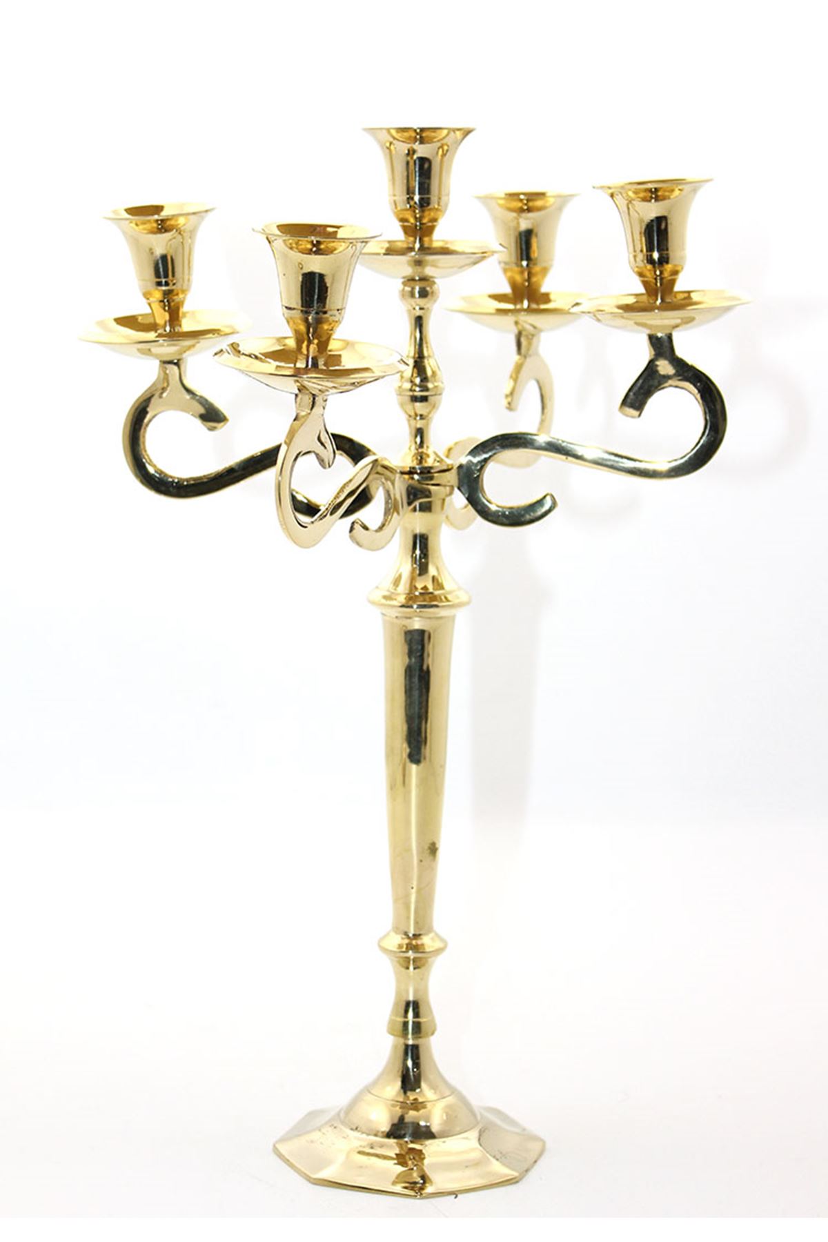 Pirinç 5'li Şamdan