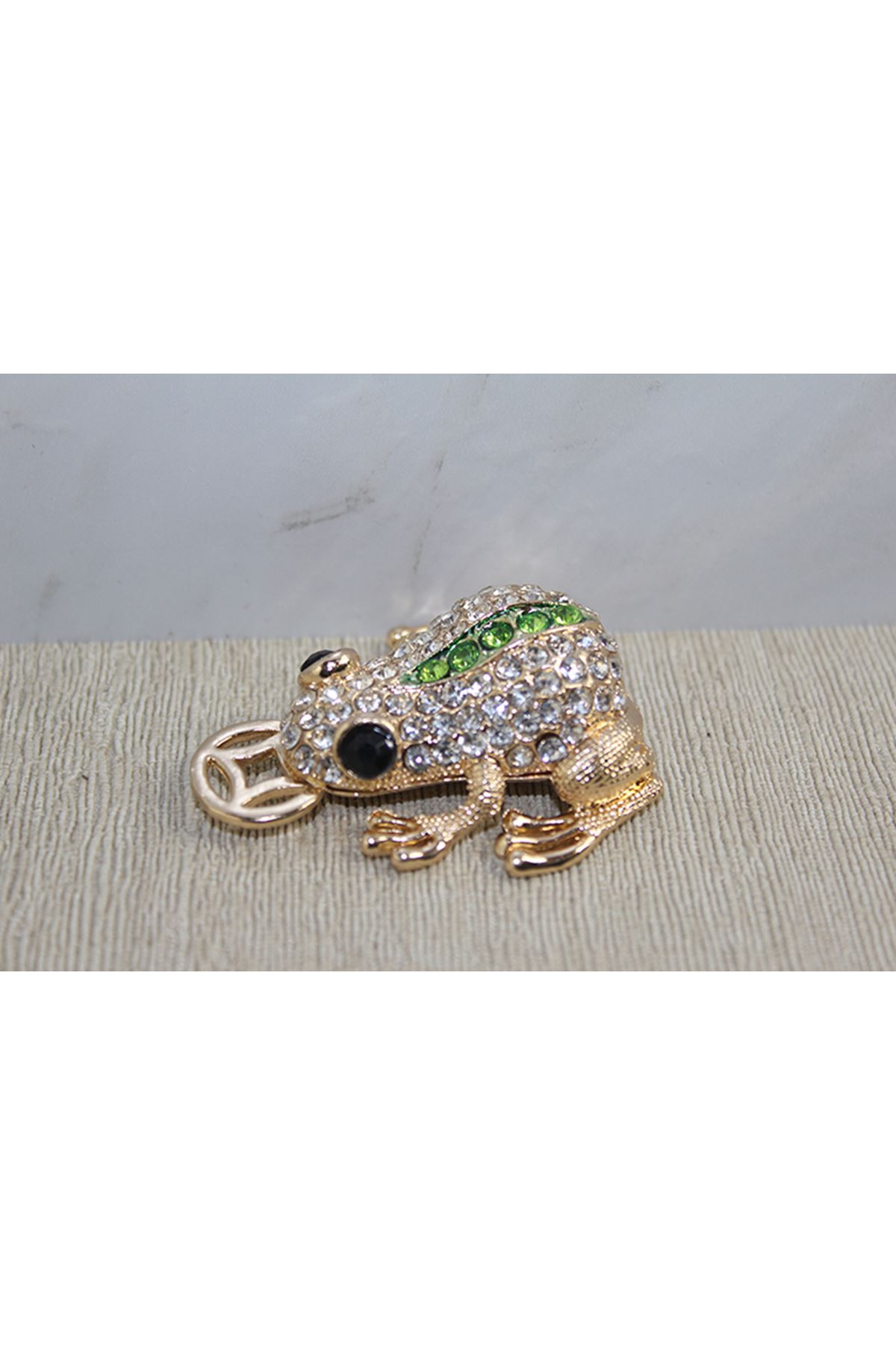 Swarovski Taşlı Minik Figür - Kurbağa