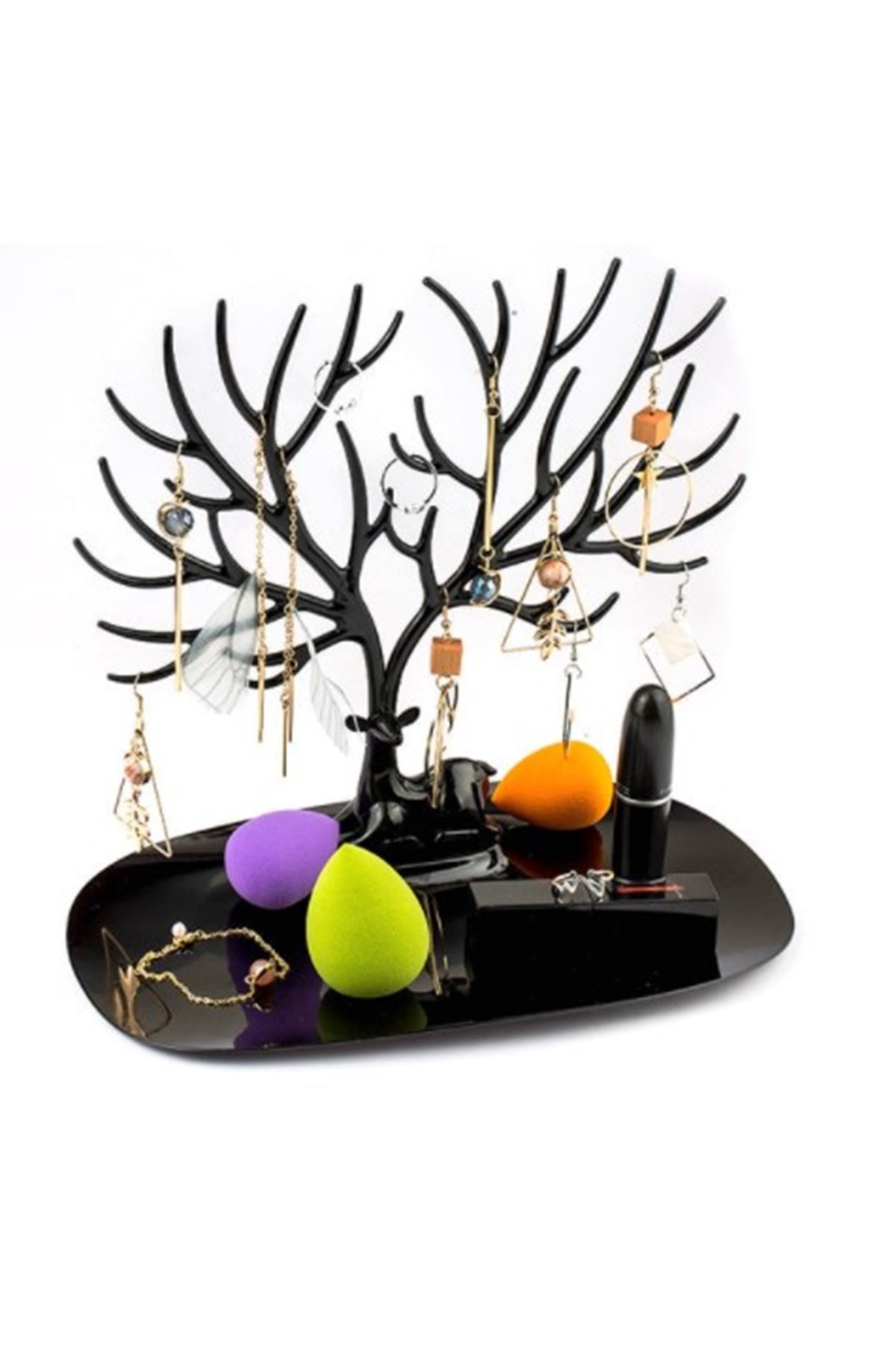 Geyik Tasarımlı Takı Standı Siyah