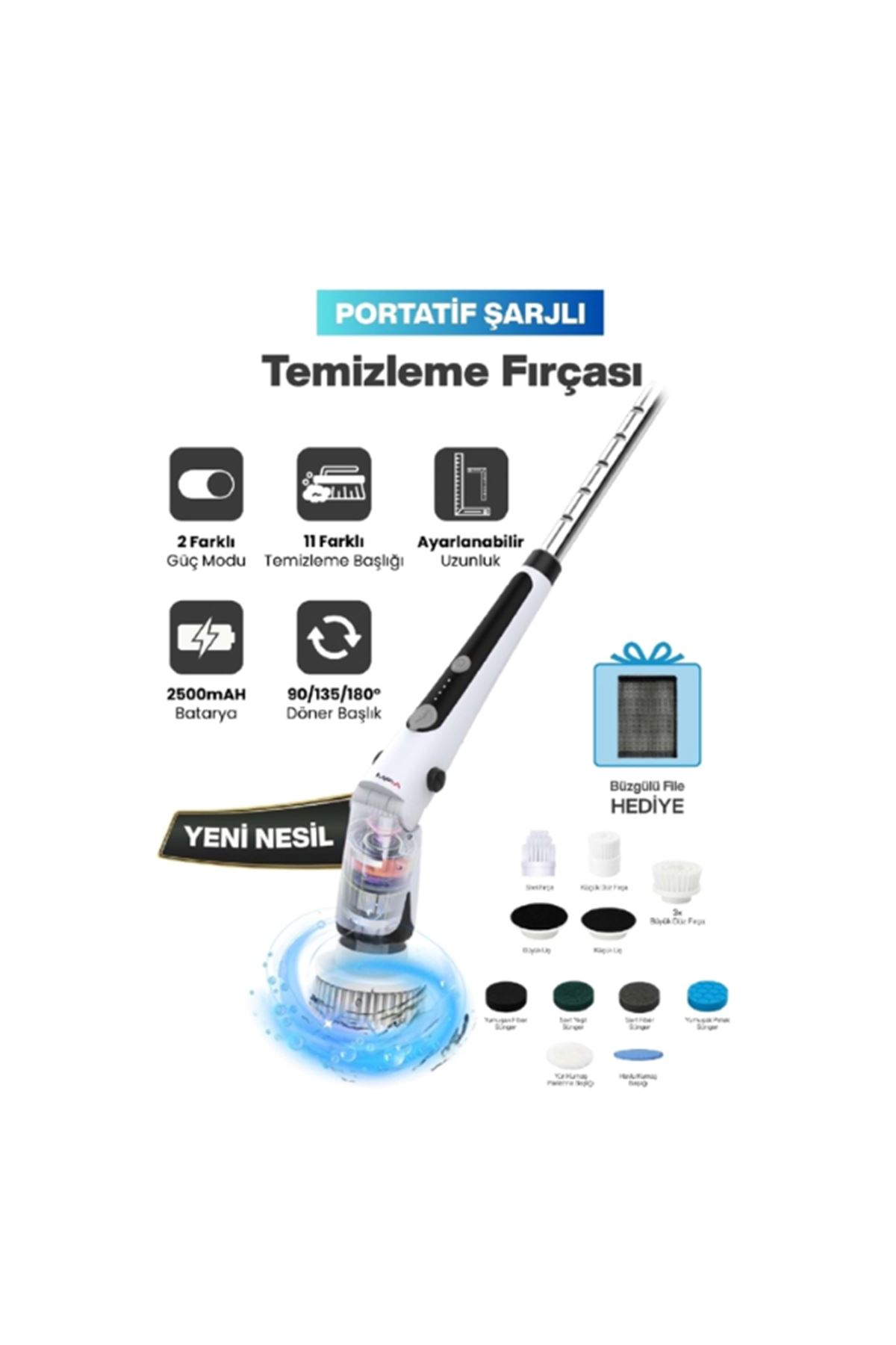 Portatif Şarjlı Temizleme Fırçası