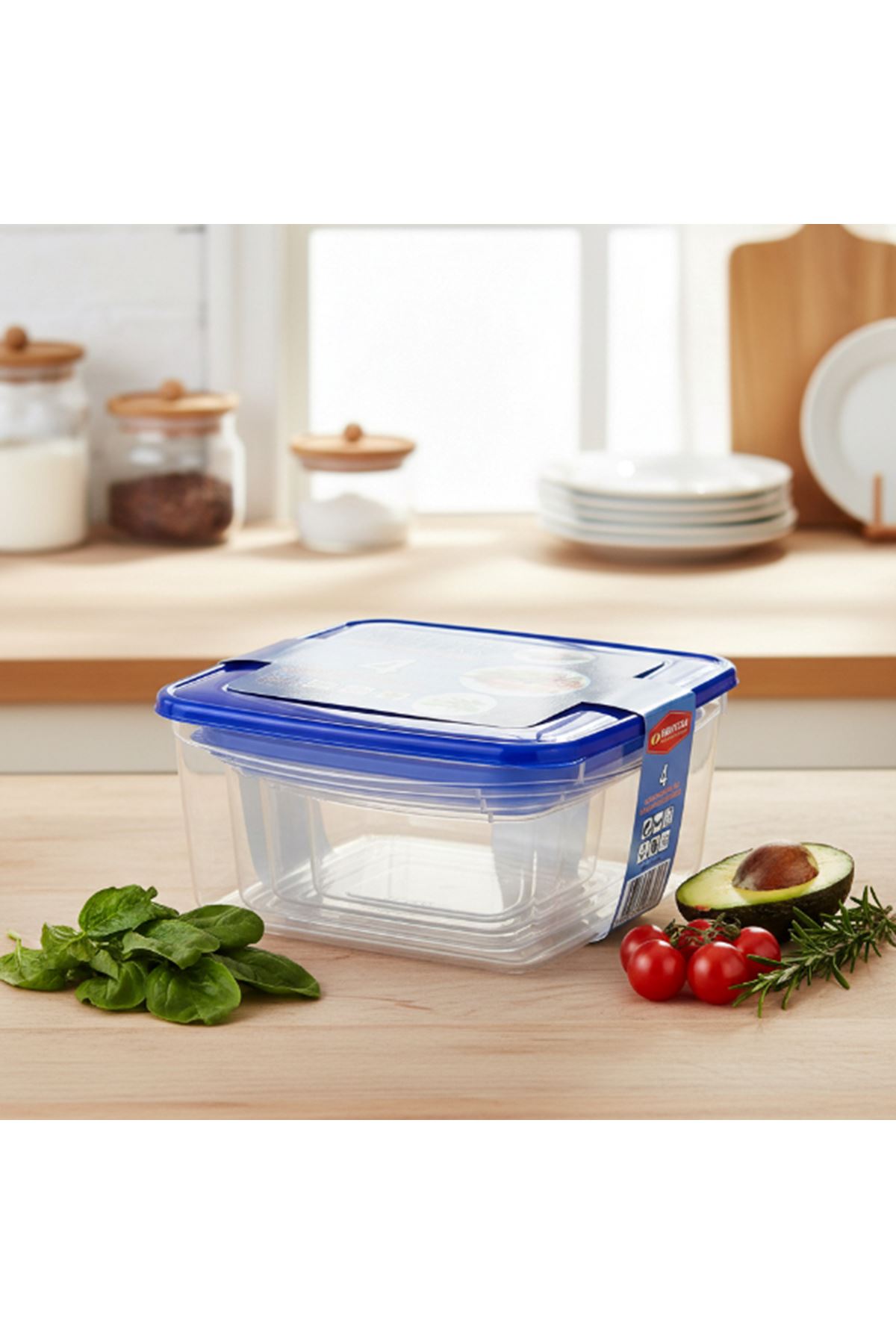 4'lü Kare Saklama Kabı Seti