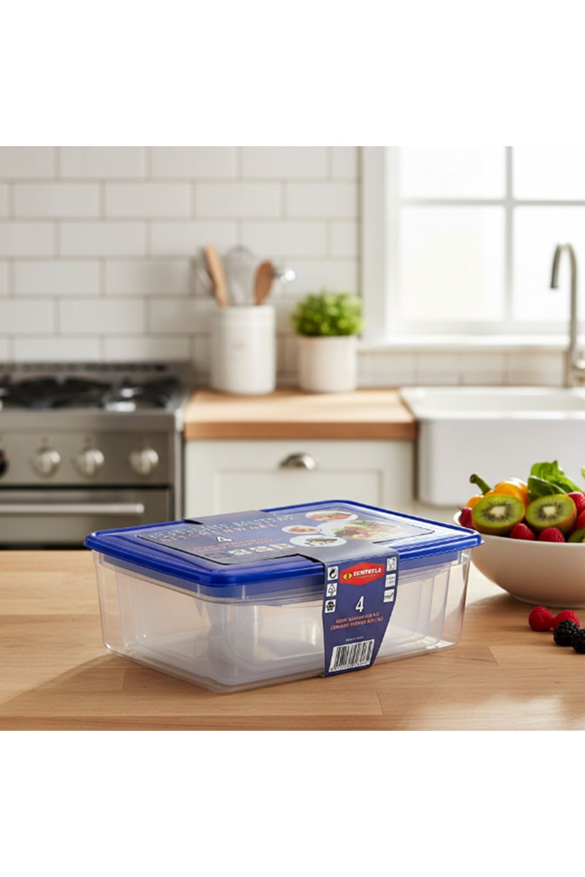 4'lü Köşeli Saklama Kabı Seti