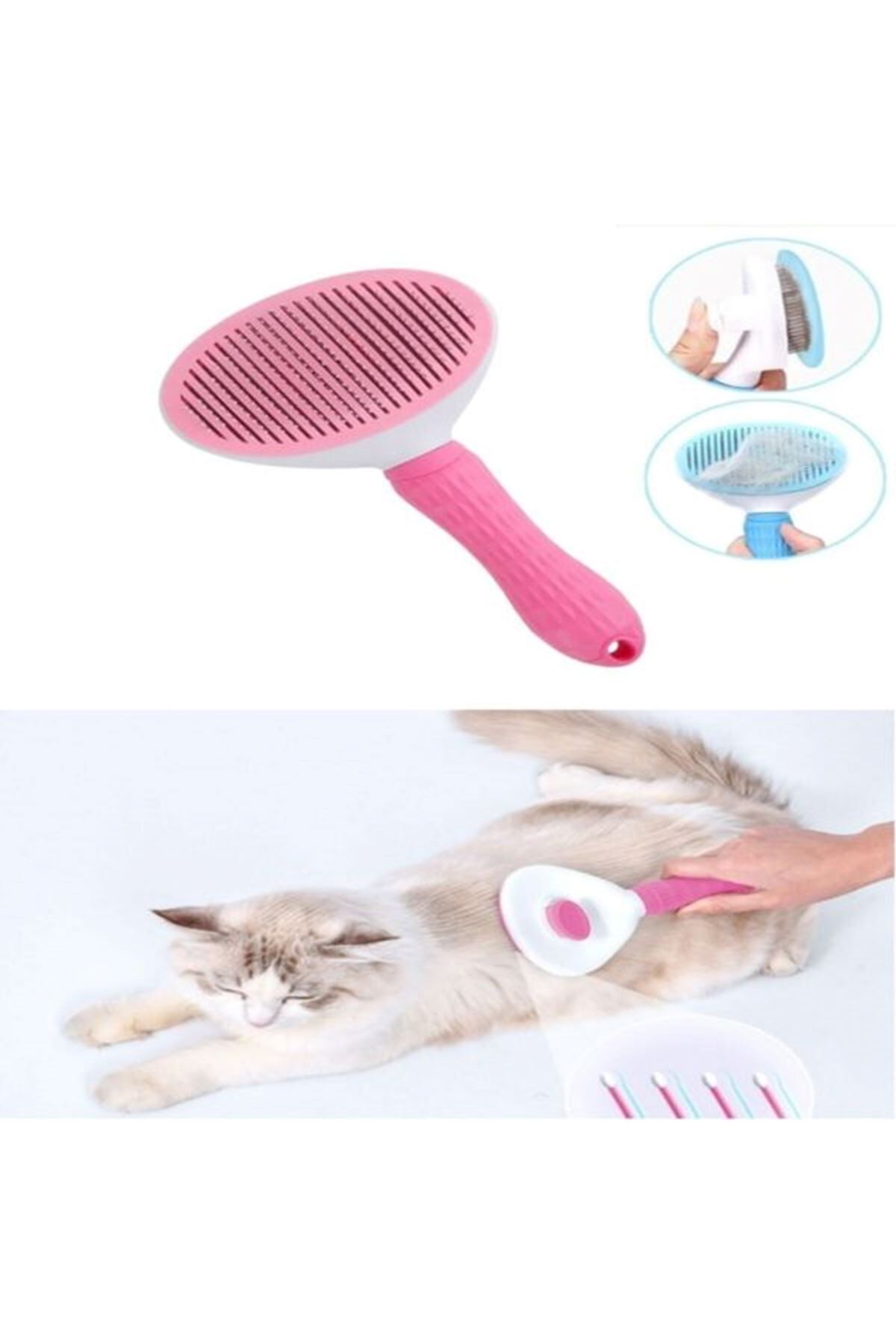Otomatik Temizlenen Evcil Hayvan Tarağı Pembe