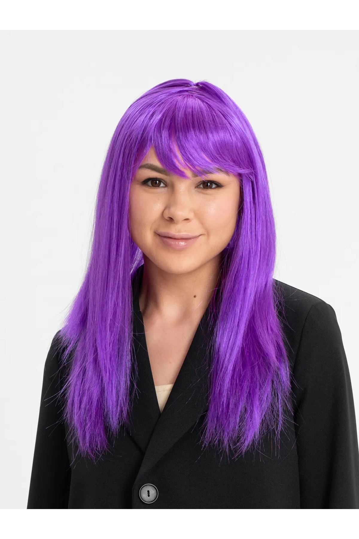 Mor Renk Düz Kesim Peruk