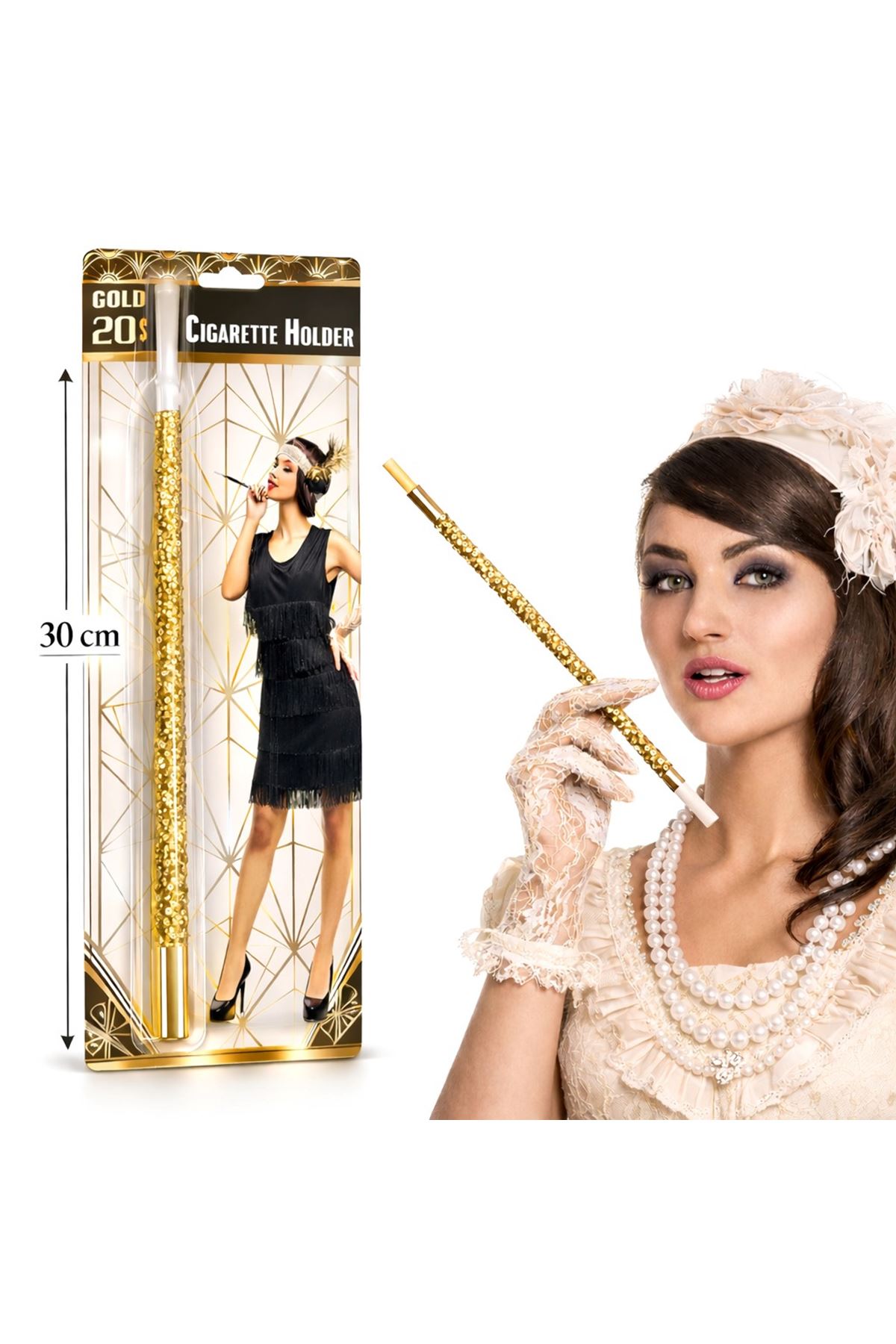 Altın Gold Payetli Sigara Tutacağı