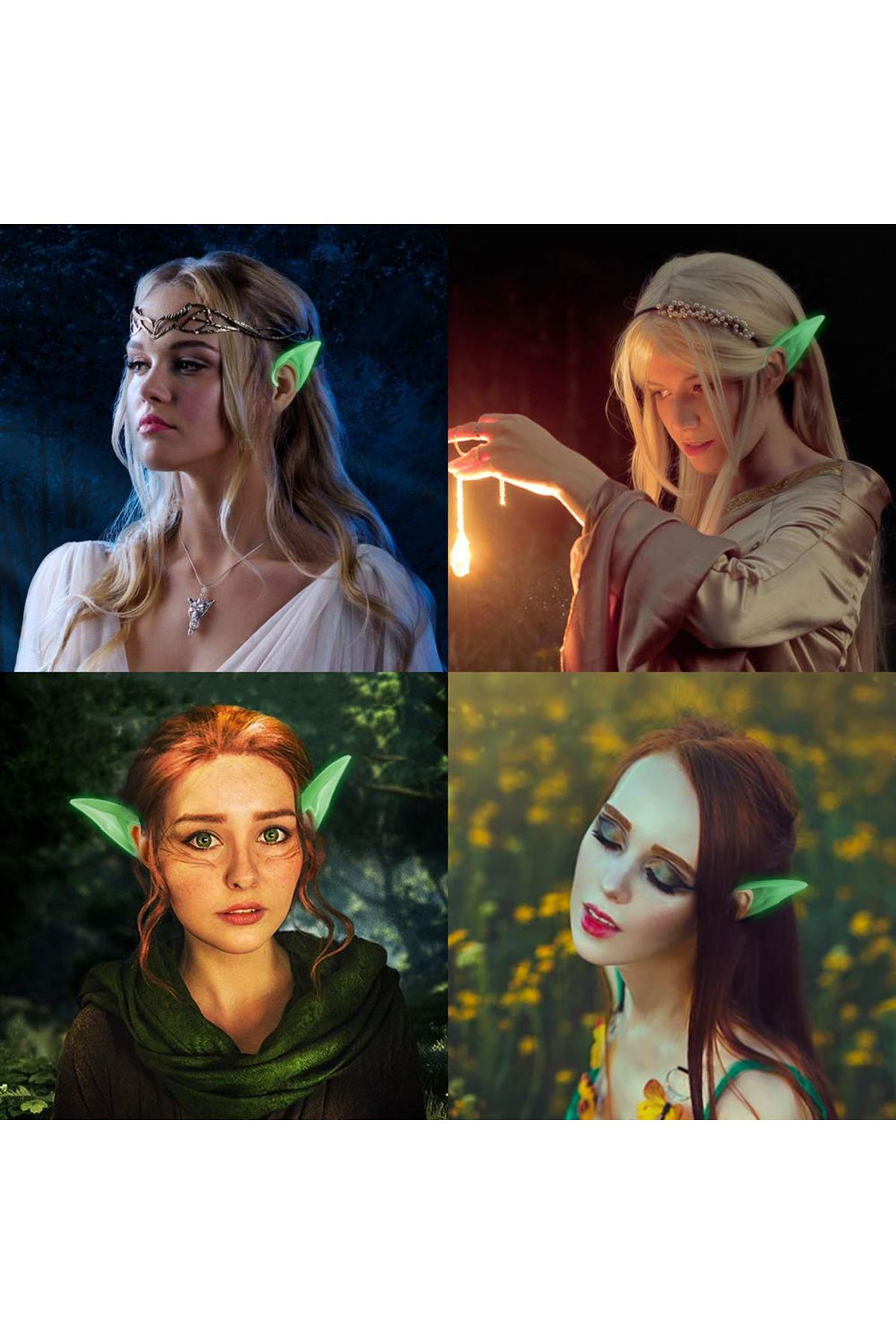 Karanlıkta Yanan Fosforlu Lateks Elf Kulağı - 1 Çift