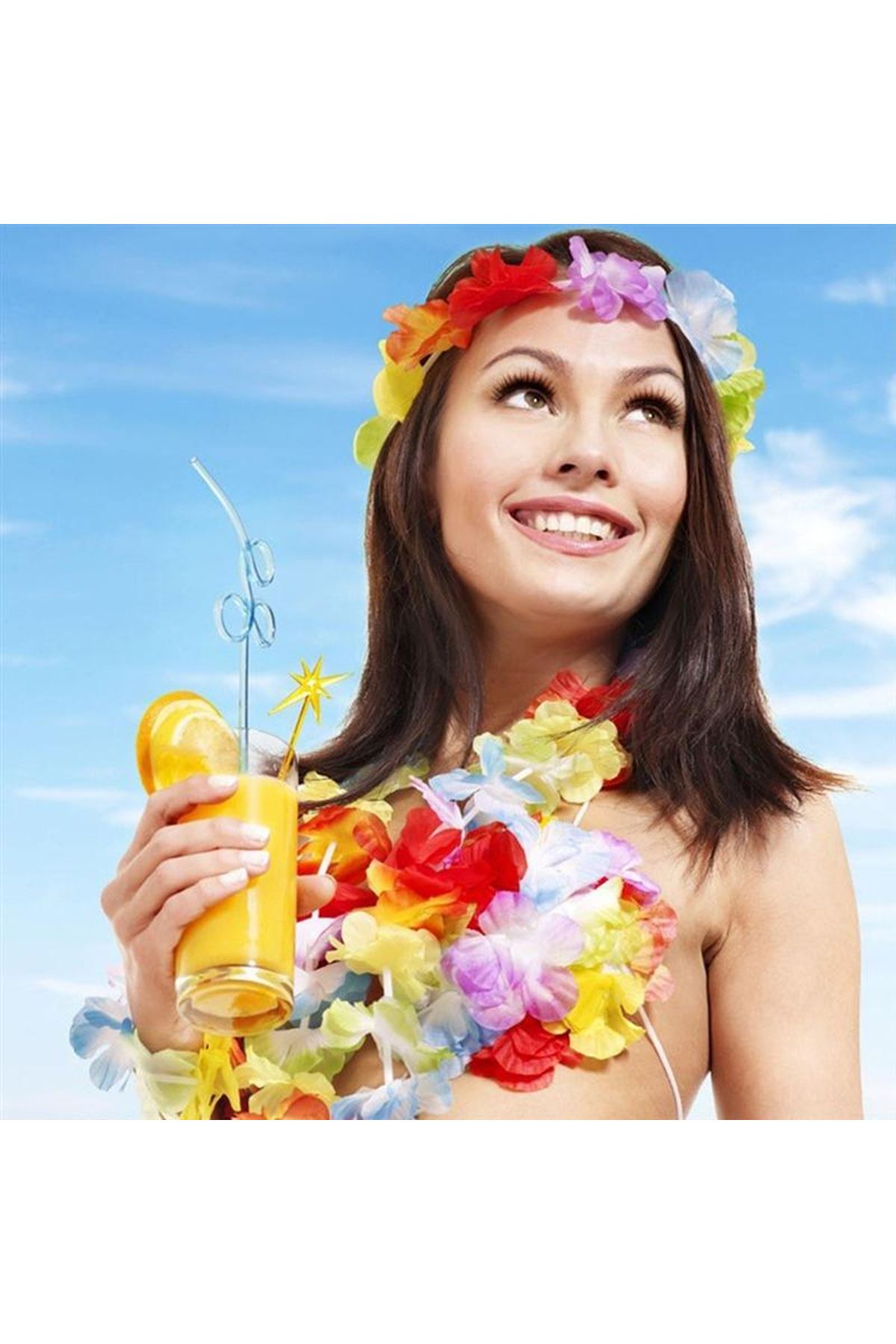 Hawaii Çiçekli Kolye Bileklik Seti