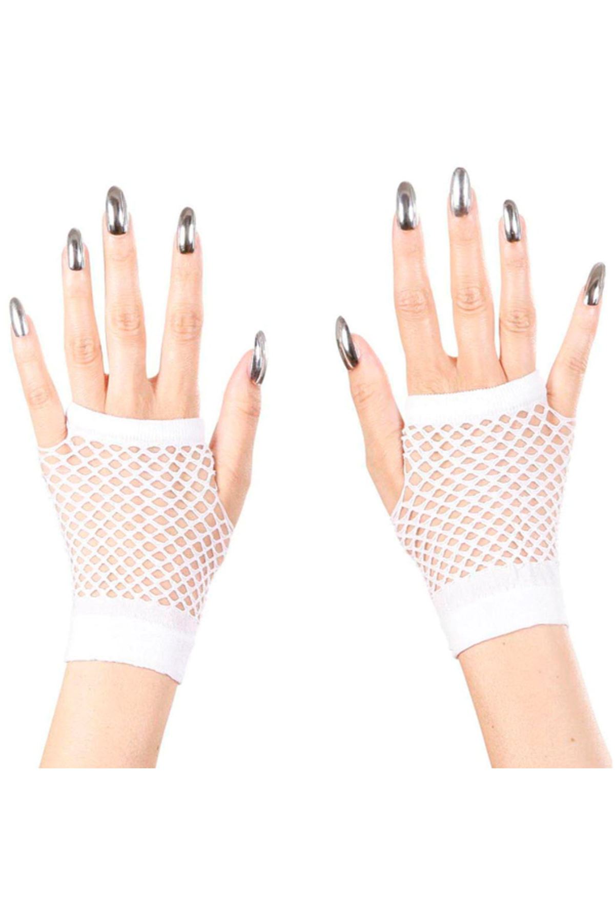 Kısa Beyaz Parmaksız File Eldiven