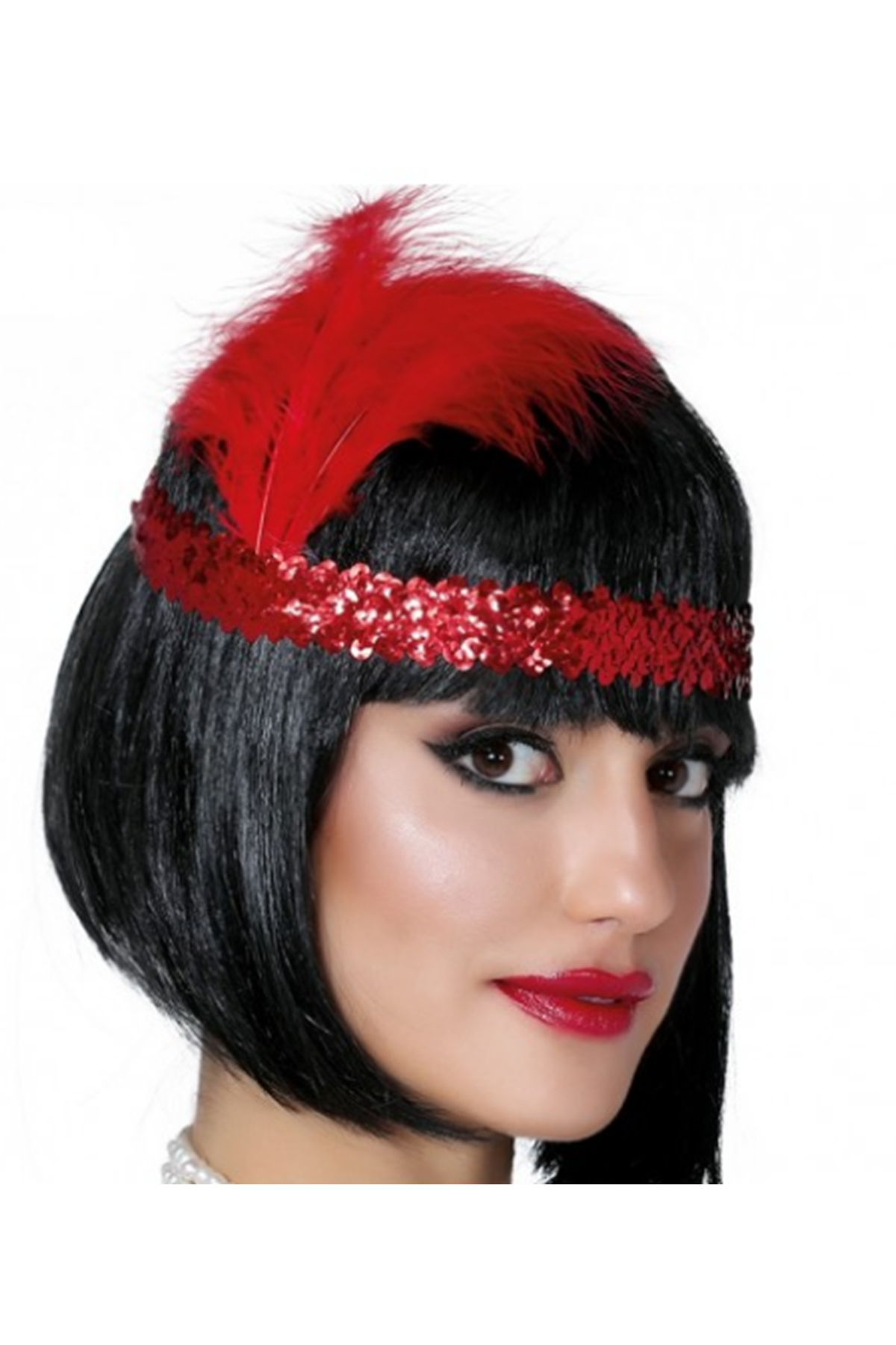 Kırmızı Renk Çarliston Saç Bandı