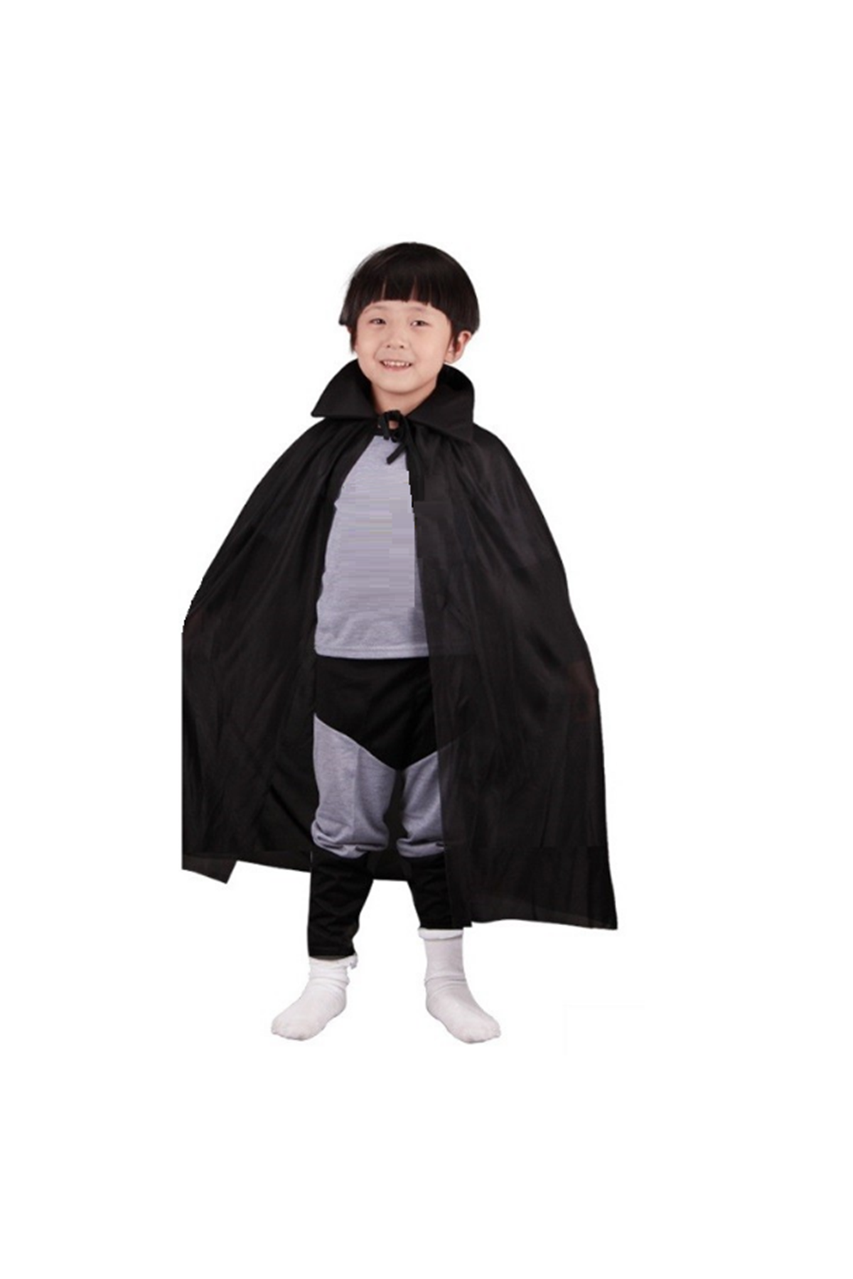 Siyah Renk Yakalı Çocuk Pelerini