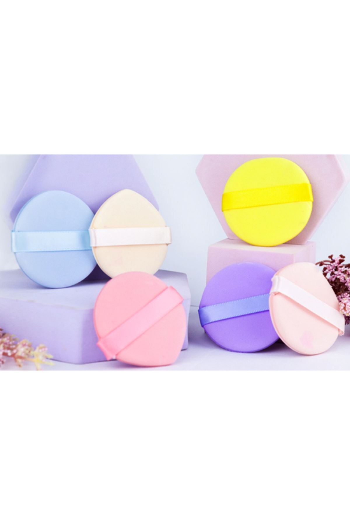 4'lü Tutmalı Pudra Makyaj Süngeri Puf Seti