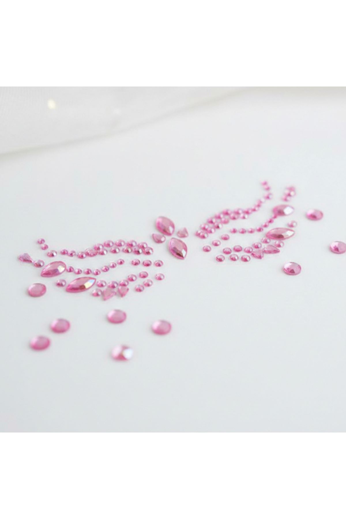 Pembe Taşlı Makyaj Yüz Süsü