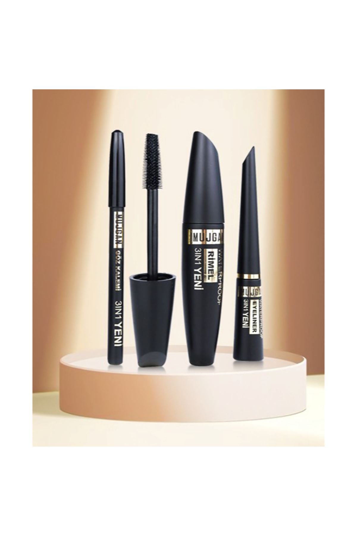 3'ü 1 Arada Göz Makyajı Seti - Eyeliner, Maskara, Kalem